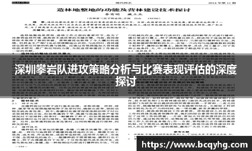 深圳攀岩队进攻策略分析与比赛表现评估的深度探讨