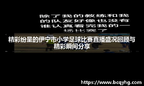精彩纷呈的伊宁市小学足球比赛直播盛况回顾与精彩瞬间分享